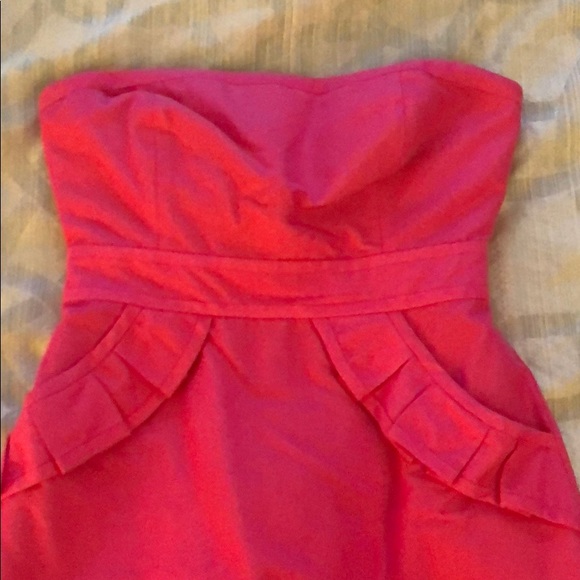 J. Crew Hot Pink Strapless Dress - 00 - Picture 2 of 4